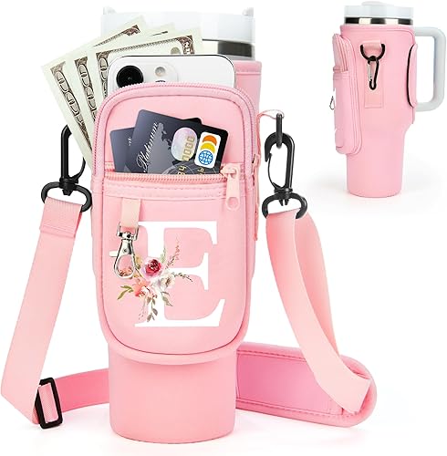 Miniatura 101 de Initial Water Bottle Holder with Strap for Stanley 40 oz Tumbler/Simple Modern 40 oz Tumbler,Water Bottle Carrier Bag with Strap,Personalized A-Z