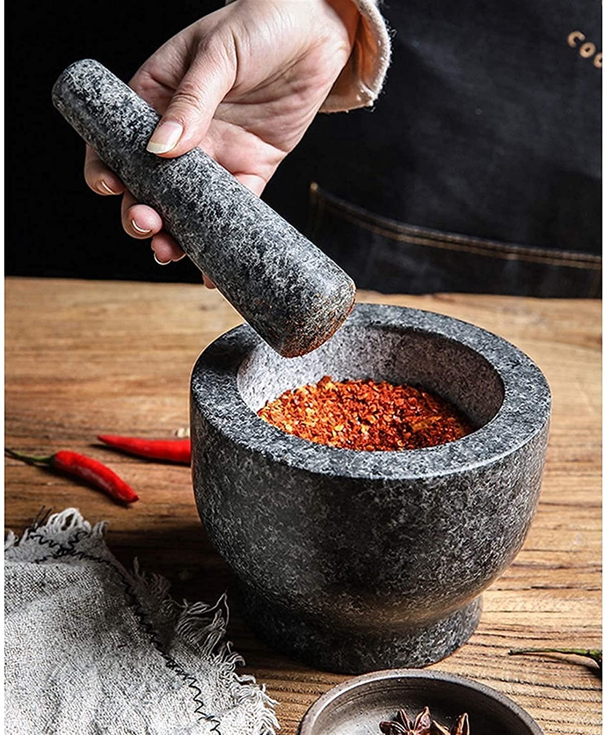 Ensemble mortier et Pilon en marbre Naturel, Bol à Guacamole, mortier Manuel rétro