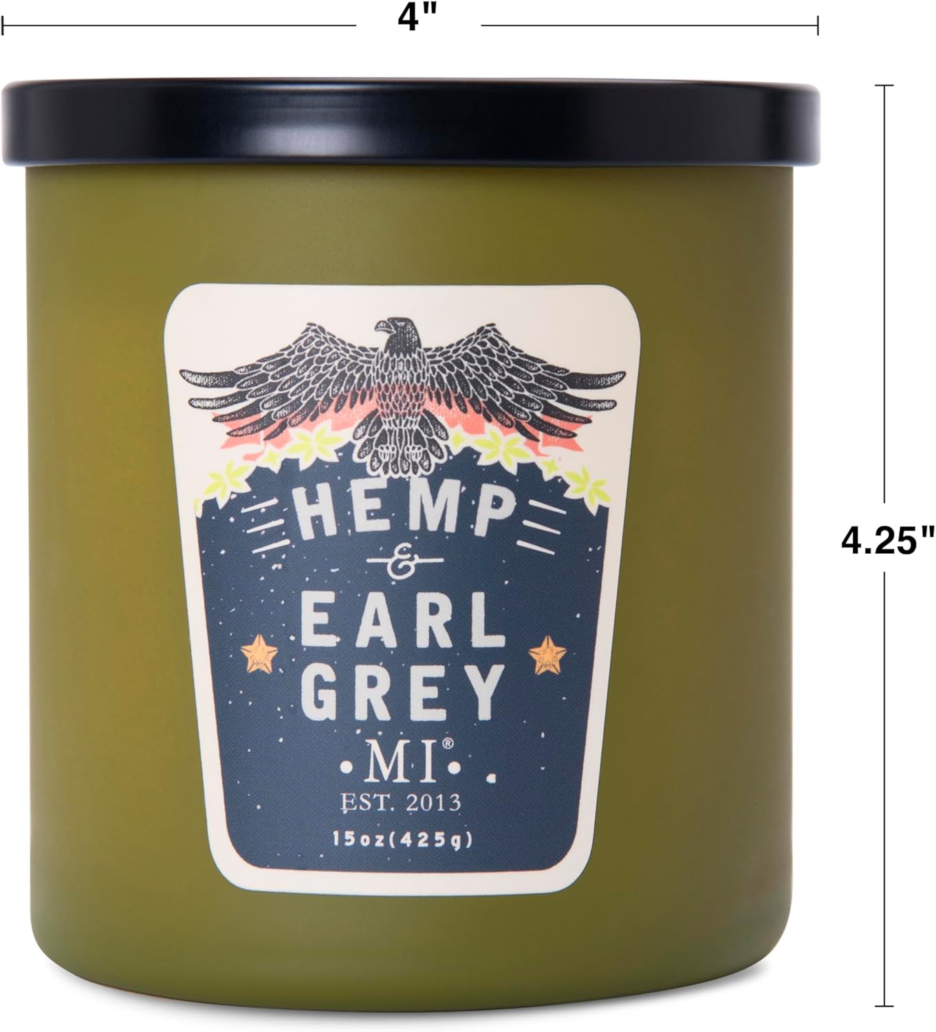 Manly Indulgence Hemp & Earl Grey Scented Candles for Men, 2 Wick, 15 oz Premium Soy Blend Wax, 60H Burn, Candles for Home Scented – Made in The USA image 4