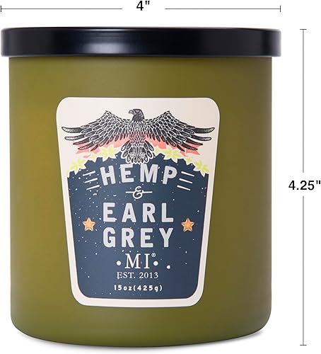 Miniatura 10 de Manly Indulgence Vela perfumada en tarro para hombres, 2 mecha de algodón, colección All American, rojo, 15 onzas, hasta 60 horas de combustión,