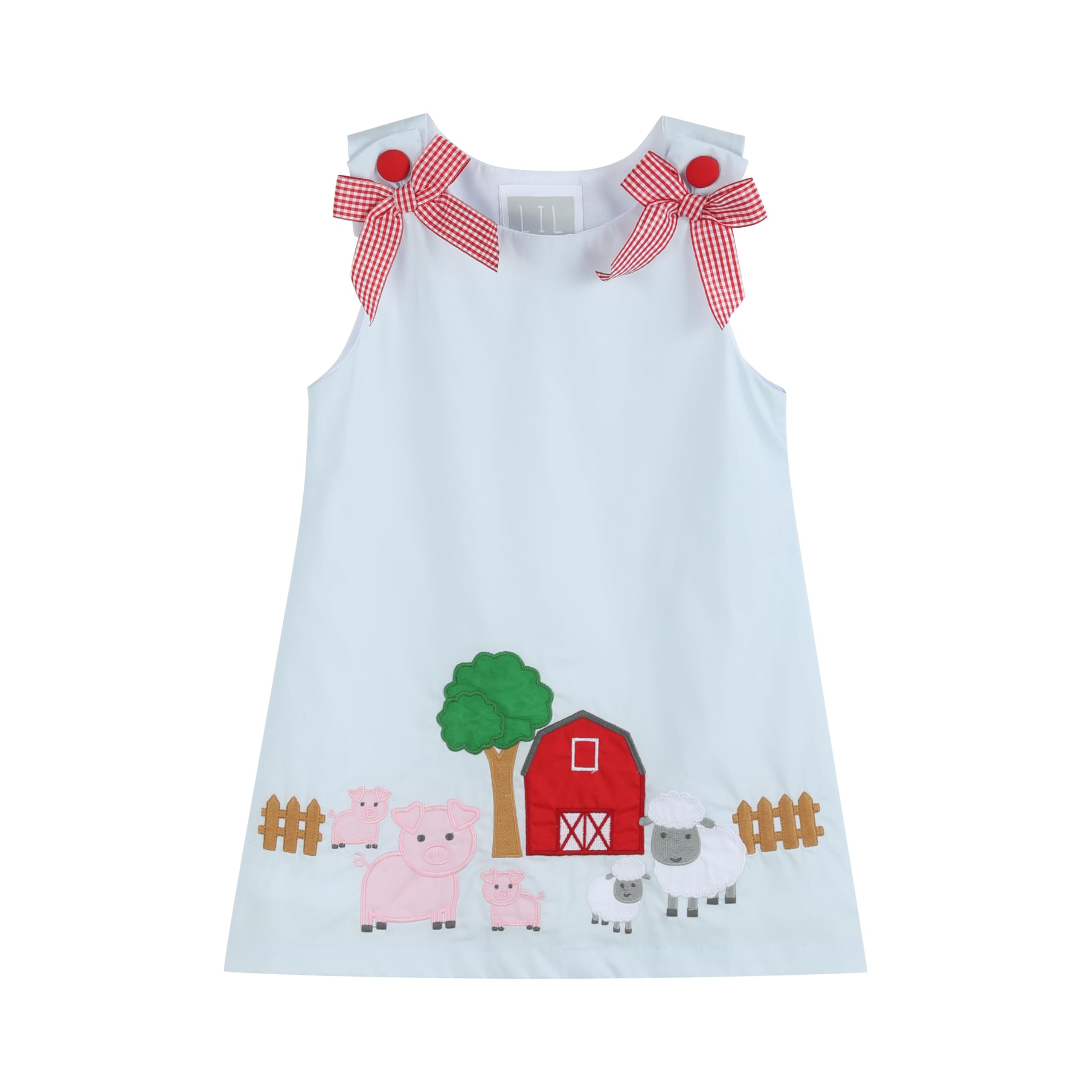Lil cactus Light Blue Barnyard A-Line Dress, 3-6 Months