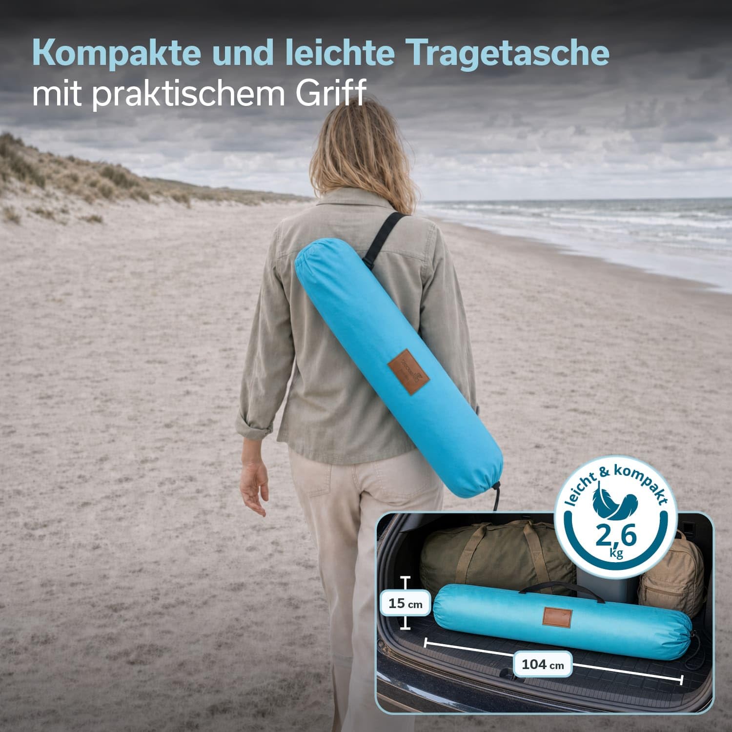 Skandika Strandmuschel Skal Quick-Start Strandzelt UV-Schutz 80+ 360° Mesh-Panoramafenster Windschutz Sonnenschutz Sichtschutz Quick-Up Sandheringe