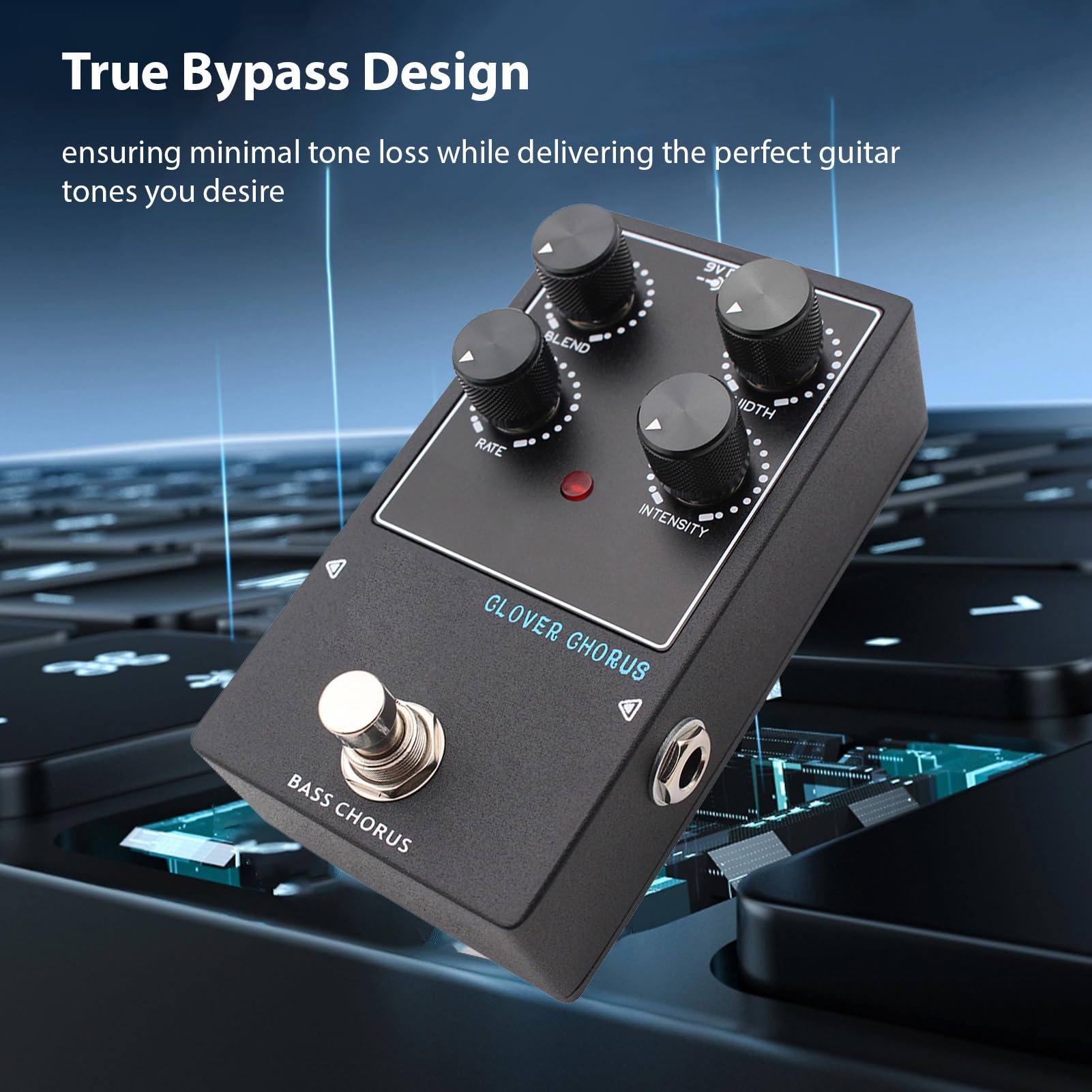 Generic Pedał Gitarowy Chorus, Technologia Analog Bucket Brigades, pedał Efektów Gitarowych True Bypass z funkcją Mieszania, szerokość Intensywności dla Gitary Basowej