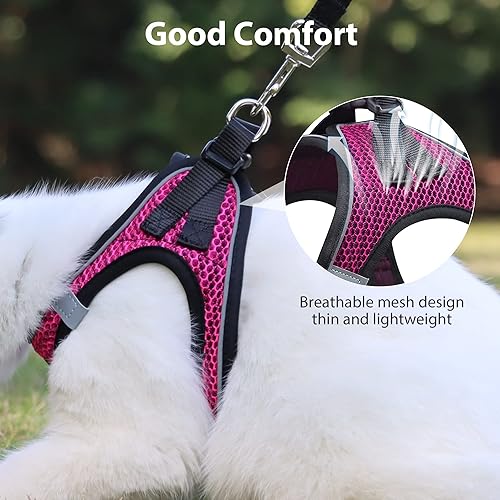 Miniatura 3 de Chaleco arnés para perros pequeños y medianos sin tirones, fácil de caminar, suave paso en el suelo, a prueba de escape, juego de arnés reflectante