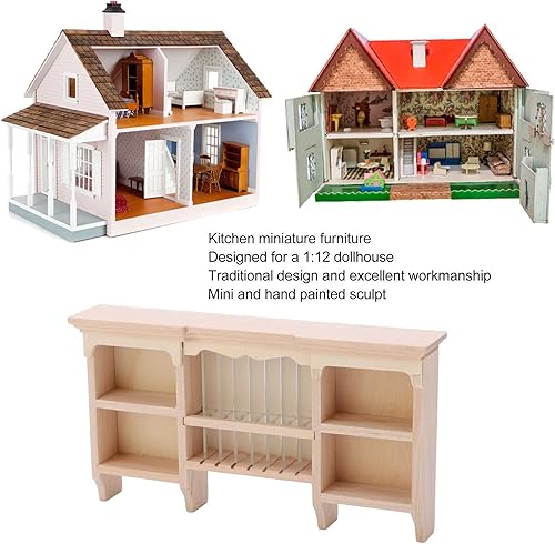 Miniatura 2 de Miniatura - Armario de almacenamiento, 112 de madera de abedul montado en la pared pintado a mano, mini estante hecho a mano (madera)