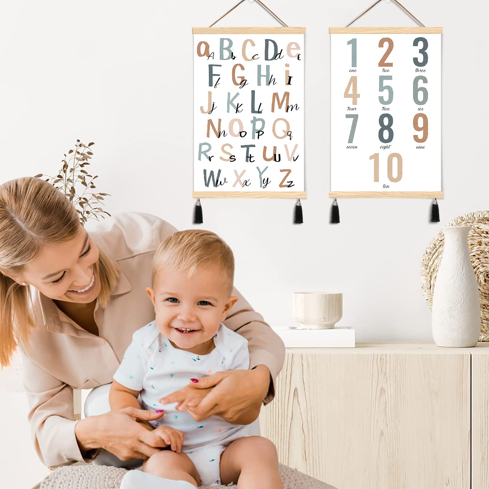 LIYAOLI Alphabet Poster Kids Wall Art 2 Set of 16x24in ABCs for Girls Bedroom Accessories Classroom Playroom Decor - Image 4