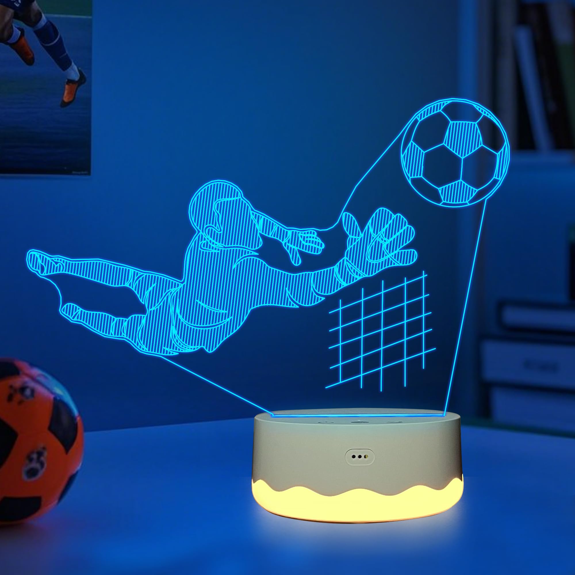 Lampada da Tavolo a Cubo a Led Luce Notturna con E27 Base in Legno