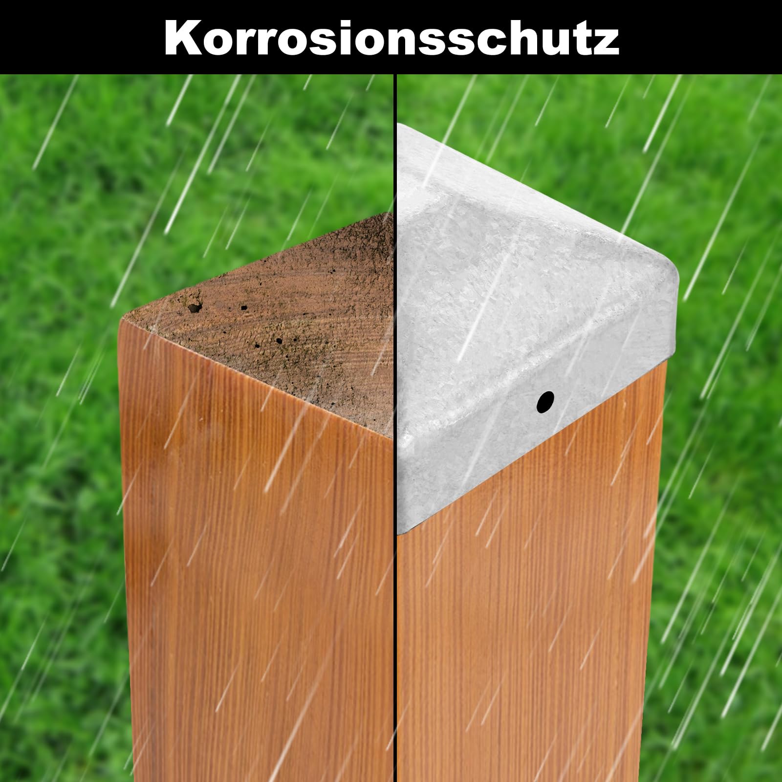 Lot de 24 capuchons de poteau 7 x 7 cm - chapeau de poteau 70 x 70 mm - support poteau, Poteaux de clôture en métal galvanisé - En forme de pyramide