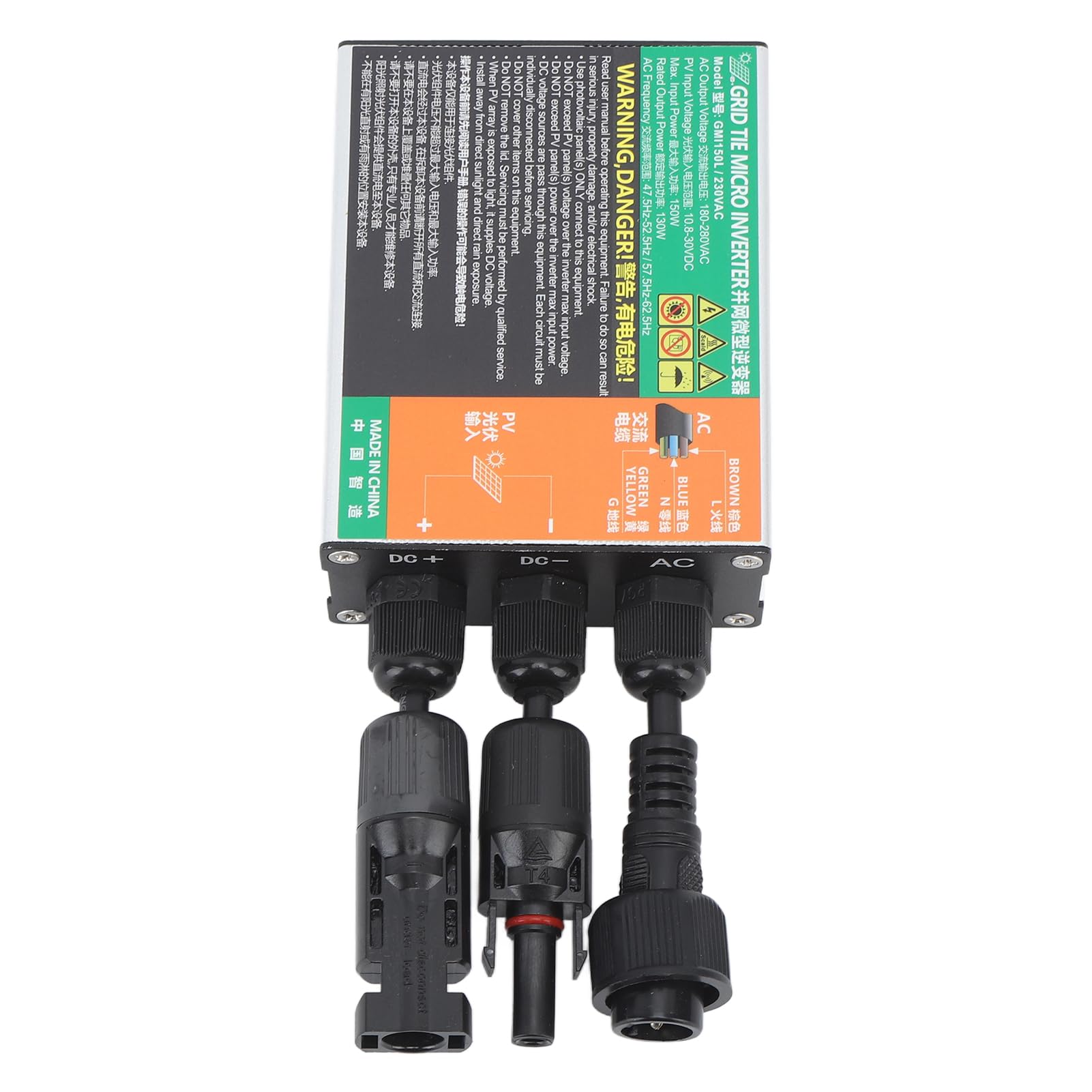 Microinversor de 150W, Onda Sinusoidal Resistente Al Agua de para Generación de Energía Solar de Aleación de Aluminio para el Hogar