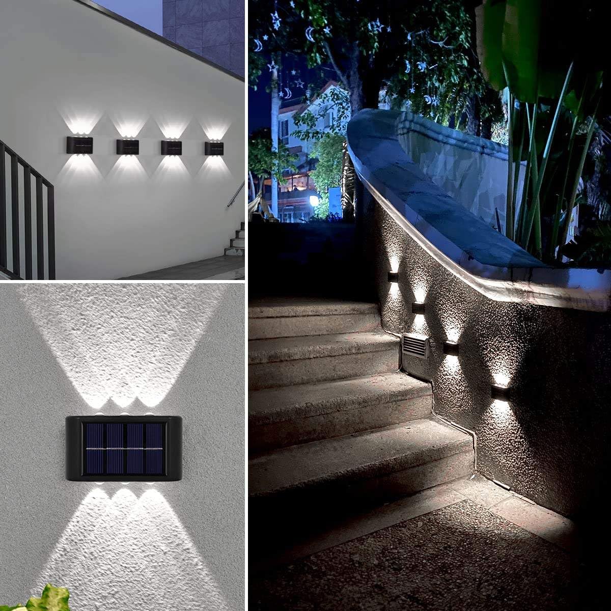 Solar LED Outdoor Wall Light – 4 LED Up & Down light | Solar Powered & Energy Saving | Auto On/Off Solar Powered Garden Light for Outdoor Wall, Fence, Stair, Patio, Home Exterior (Warm White) (3)-image-20