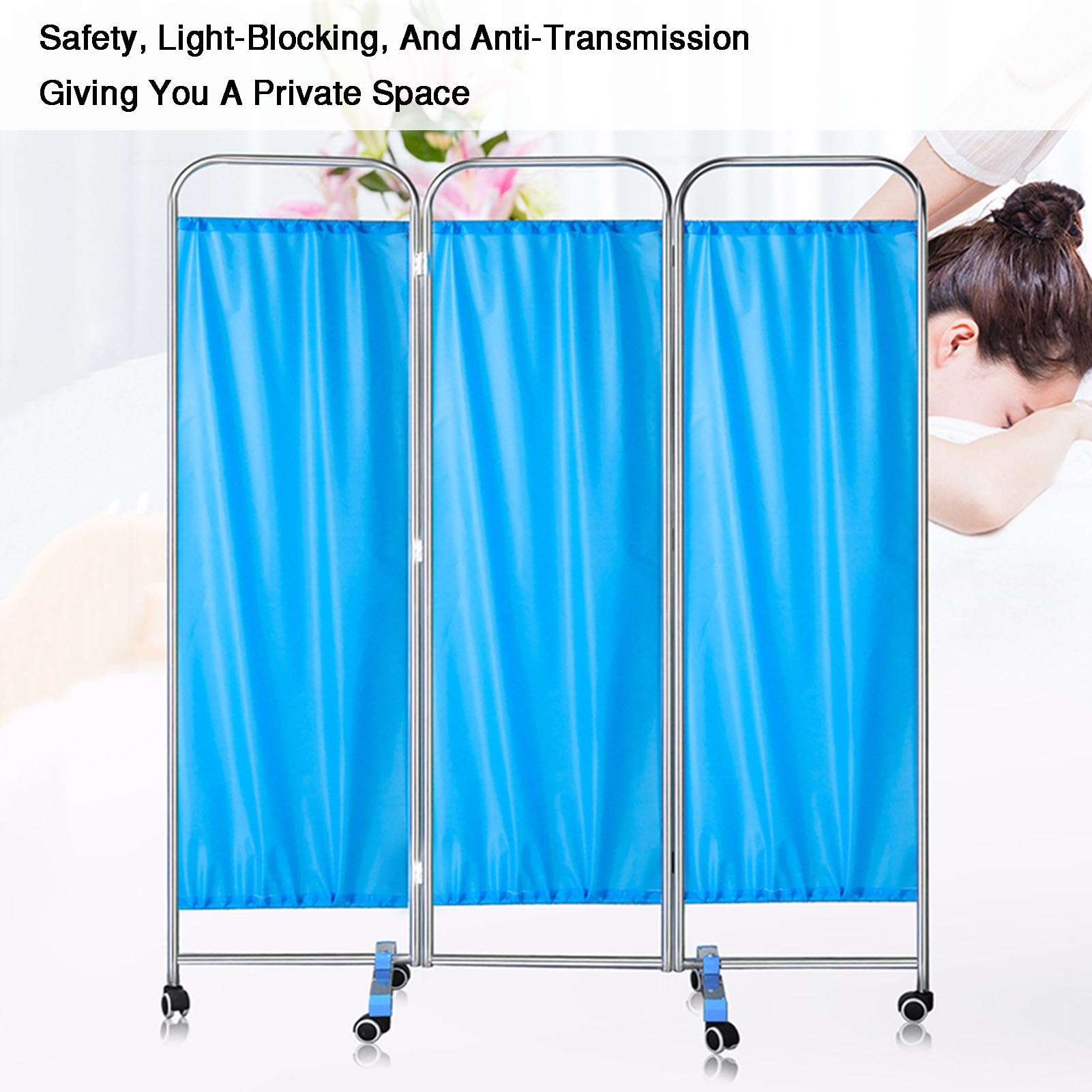 Cloison de séparation pliable avec roulettes pour plus d'intimité | Idéal pour les bureaux, les hôpitaux et les salons | Solution de séparation portable et réglable