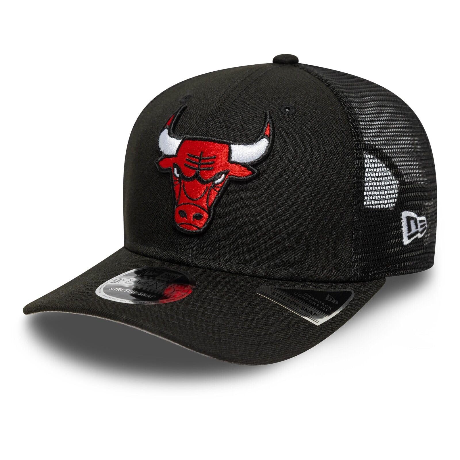New Era Unisex Black 9Seventy Adult's Nba Chicago Bulls Stretch Snap Trucker Baseball Cap Hat
