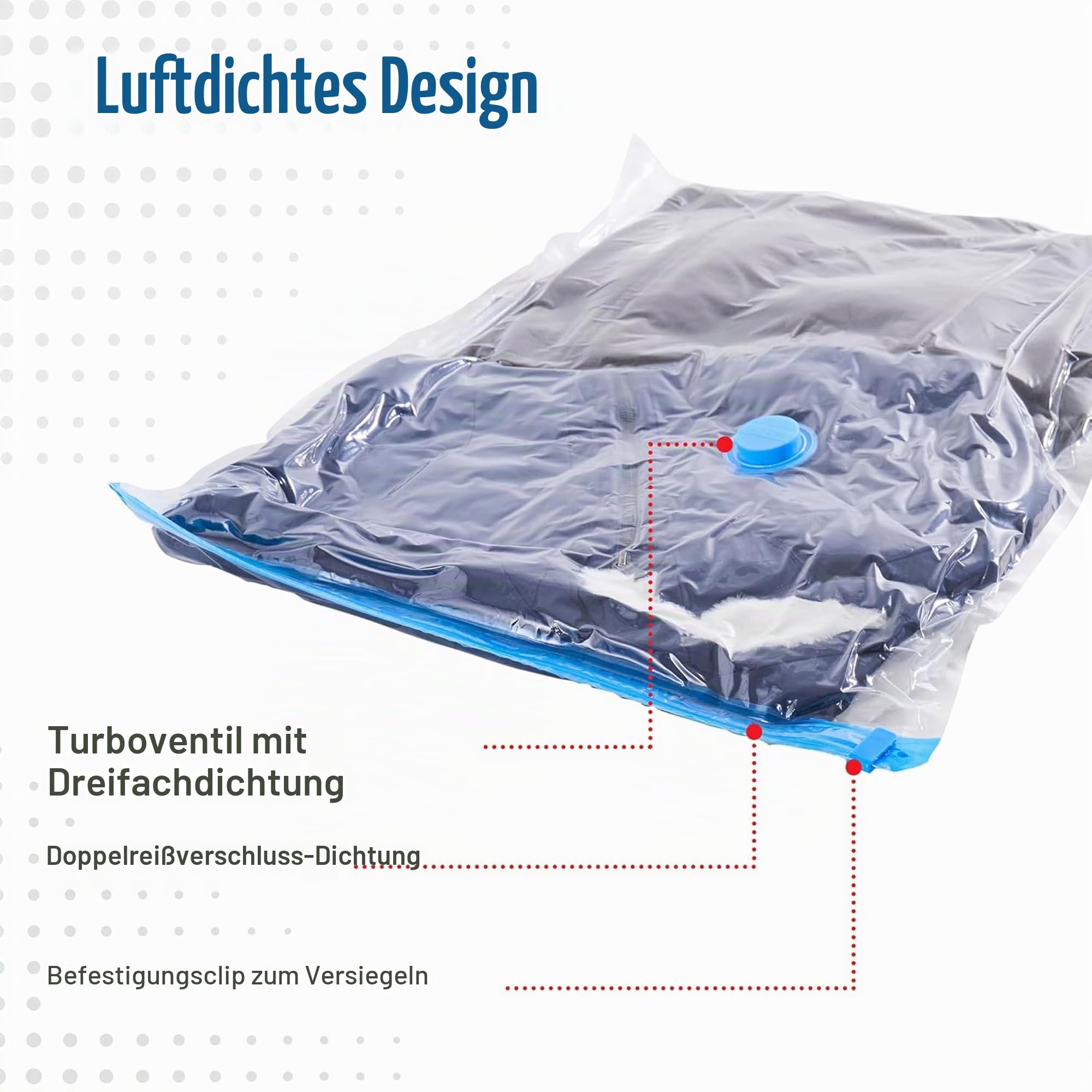 Spacesaver Space Bags Vakuum-Aufbewahrungsbeutel (20er-Pack) Sparen Sie 80% Platz beim Aufbewahren von Kleidung – Vakuumbeutel für Kleidung, – Pumpe für unterwegs