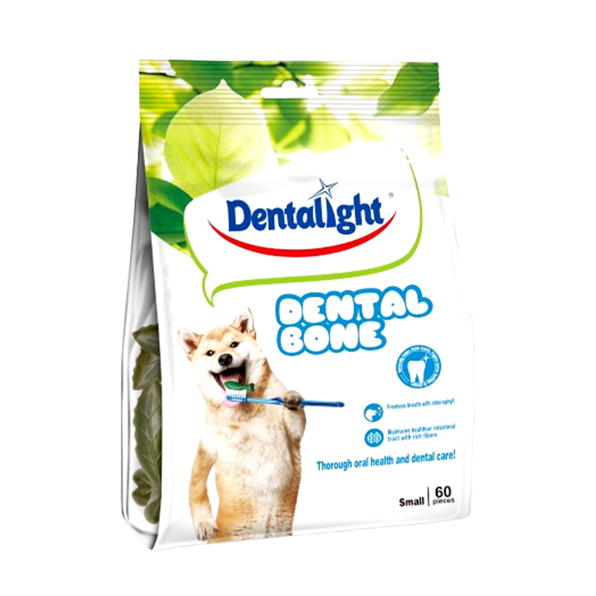 Dentalight | Dental Care Dental Pure Bone Treats for Dogs | (Small, 60Pcs - Pack of 1) with Jerhigh Treat 20g