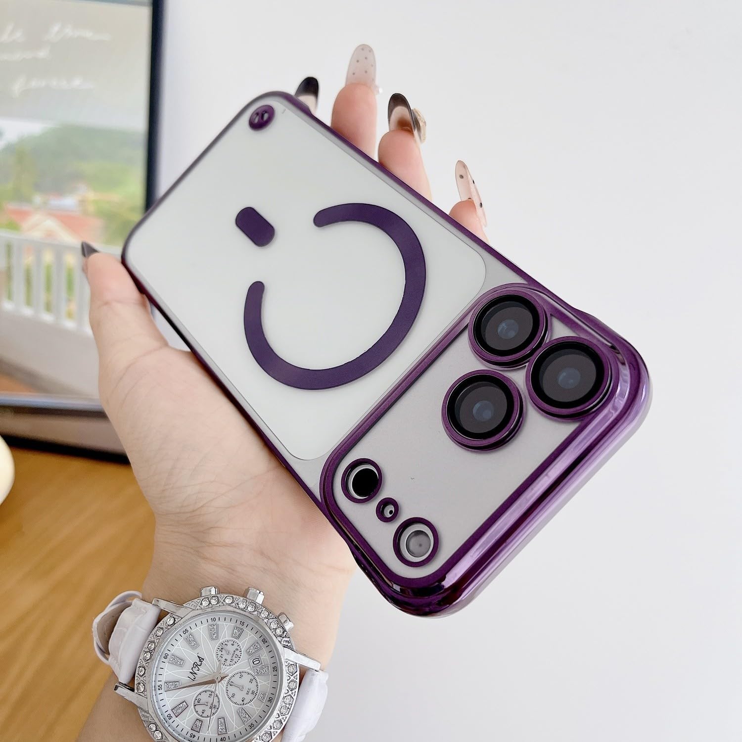 Coque iPhone 16 violette magnétique sans cadre protection rigide fine - 7