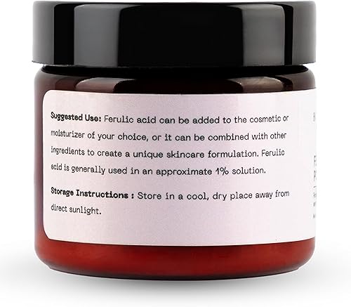 Miniatura 3 de Polvo de ácido ferúlico puro | Estabiliza la vitamina C | para uso en cremas y sueros de bricolaje