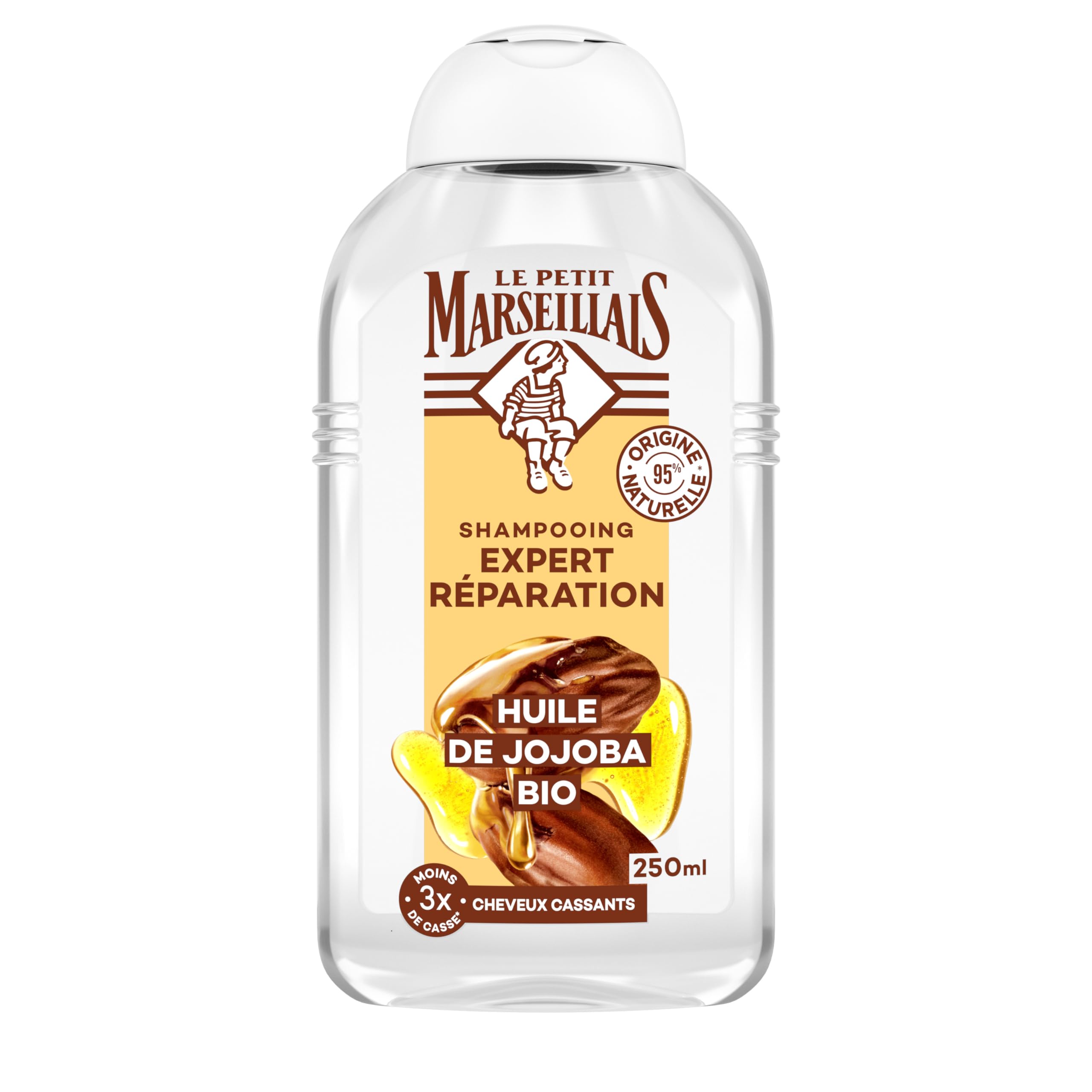 Le Petit Marseillais Jojoba Repair Expert Shampoo 250 ml - Nourishing Care for Damaged Hair - White