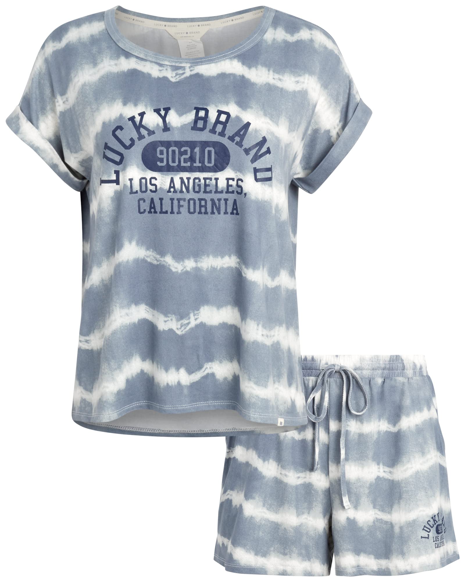 Lucky BrandWomen's Pajama Set - Roll Sleeve T-Shirt and Shorts - Sleepwear Set for Women (S-XL)