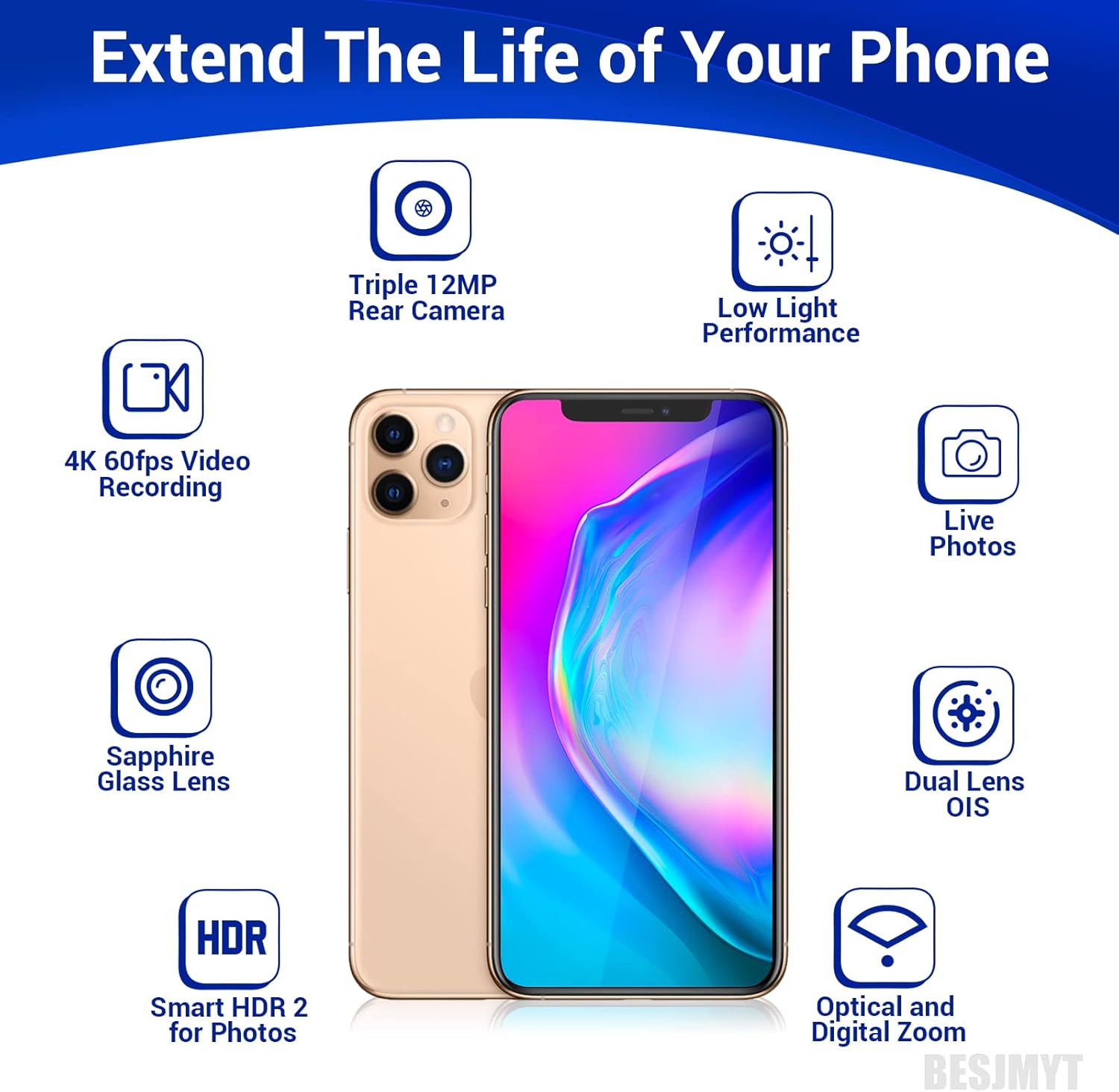 for iphone 11 pro max main rear back camera replacement for iphone 11 pro kit 12mp lens parts 11pro with ultra wide telephoto lens ois hdr photos 4k v