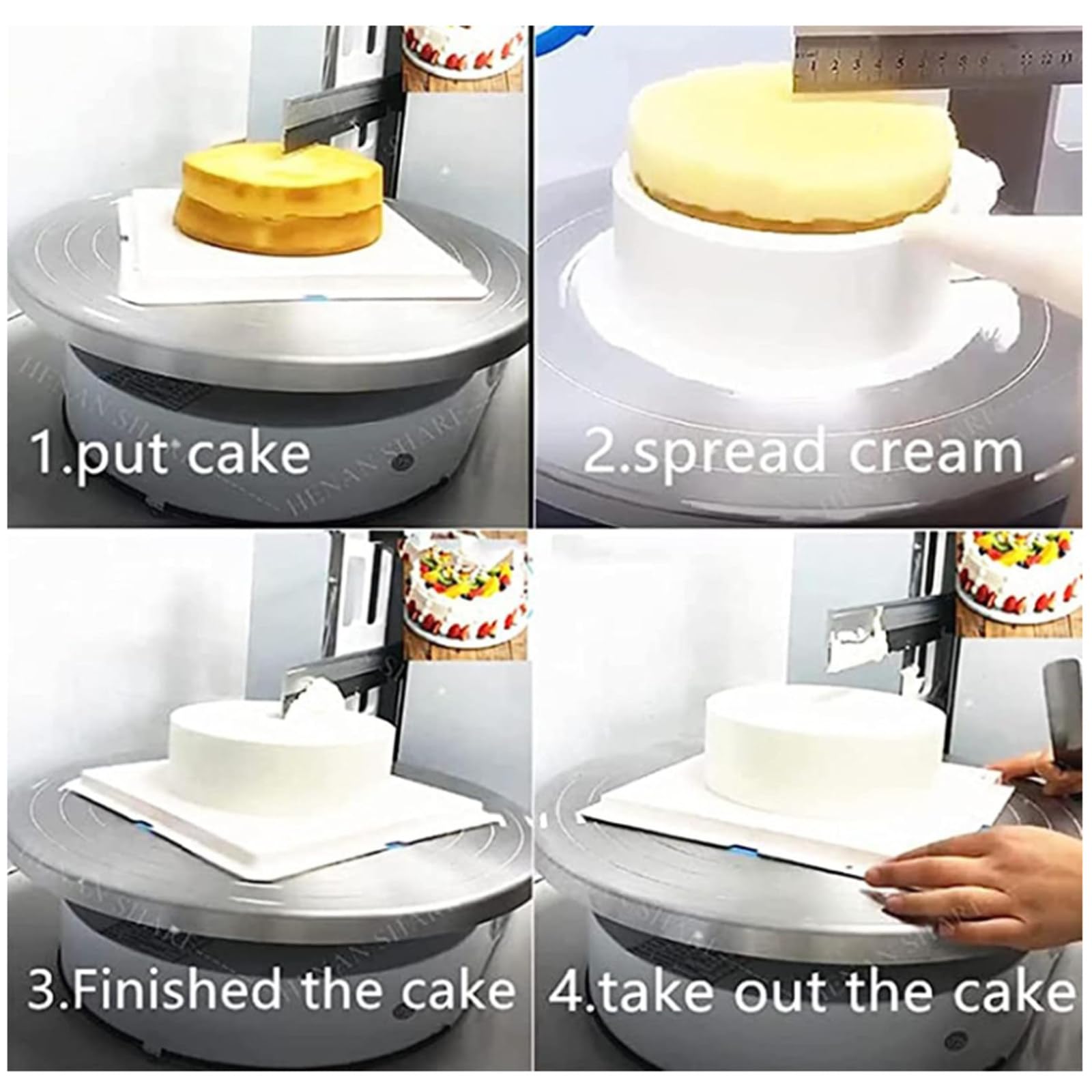 Esparcidor automático de crema para tartas de 4 a 12 pulgadas, perfecto para pasteles de cumpleaños, crema y mermelada, máquina de cocina fácil de usar