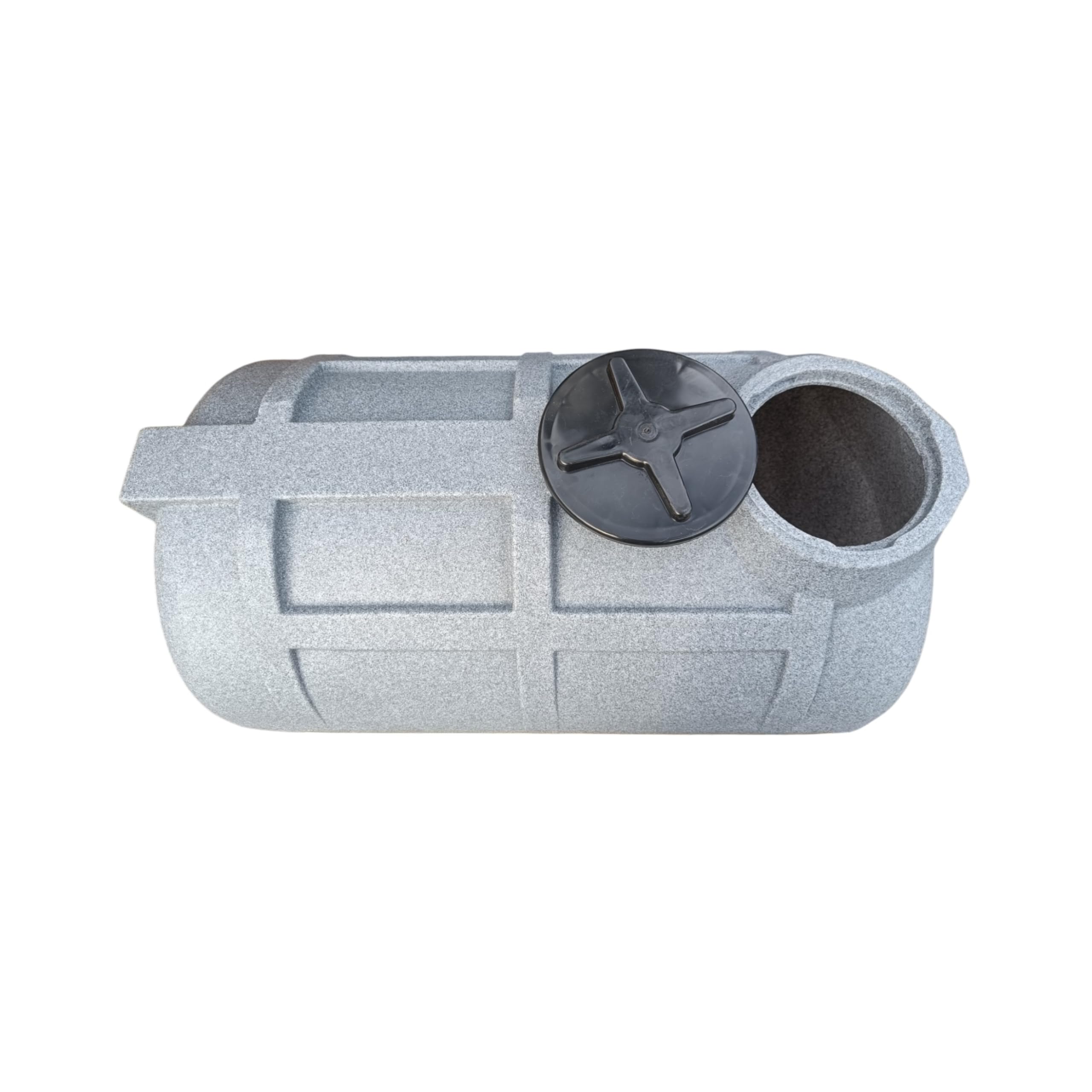 Varile Serbatoio per acqua potabile da 250 l, senza BPA, filettatura in ottone integrata da 3/4", adatto per alimenti, orizzontale (granito)
