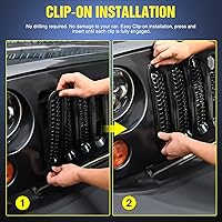 Vista 5 de Nilight Protector de insertos de malla con clip para parrilla para Wrangler JK 2007-2017