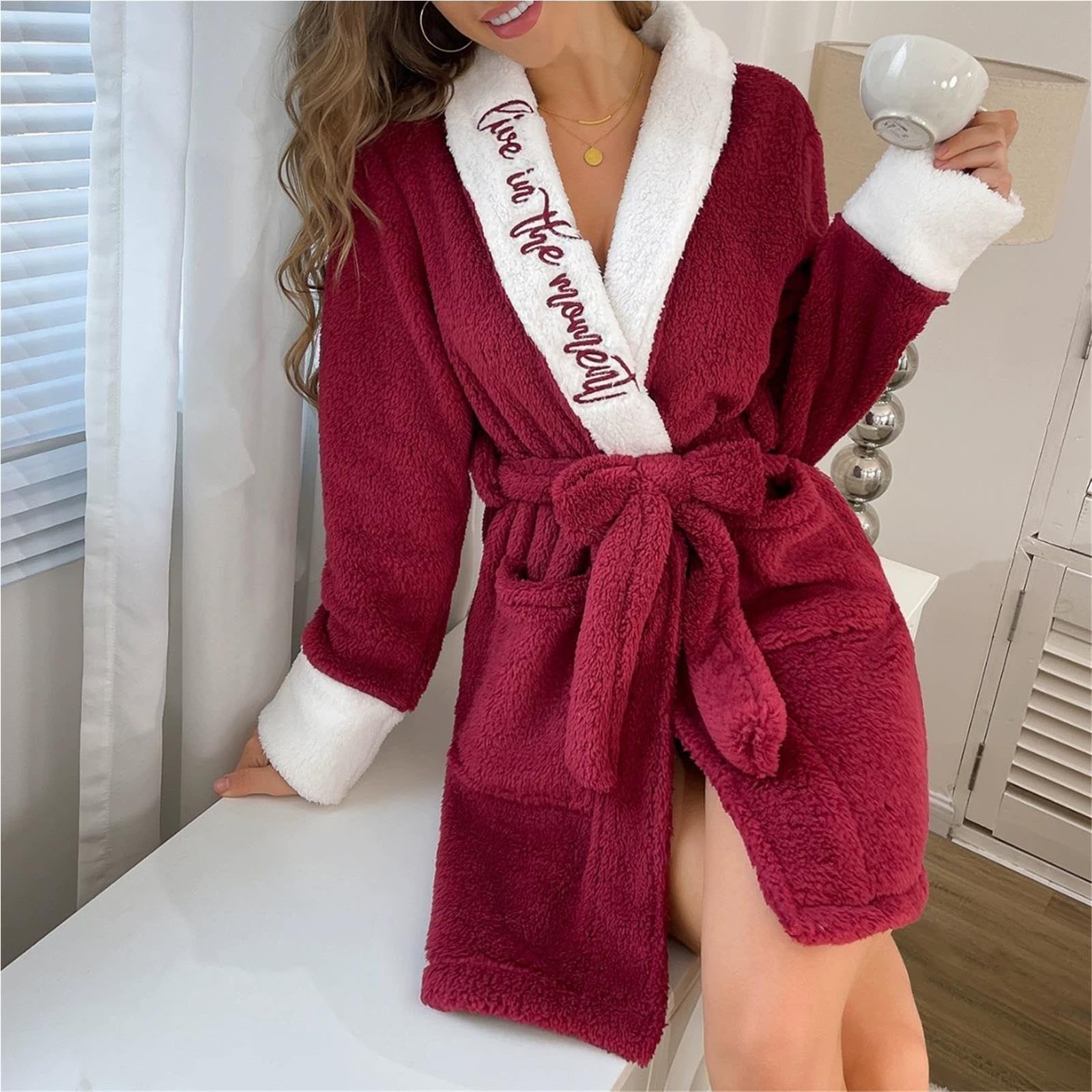 Albornoz corto de forro polar for mujer