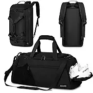 BECOJADDE Gym Bags for Men Women 40L Large Gym Backpack Multiple Pockets Sport Duffle Bags with Shoe & Wet Compartment for Workout Travel Weekend Overnight Black