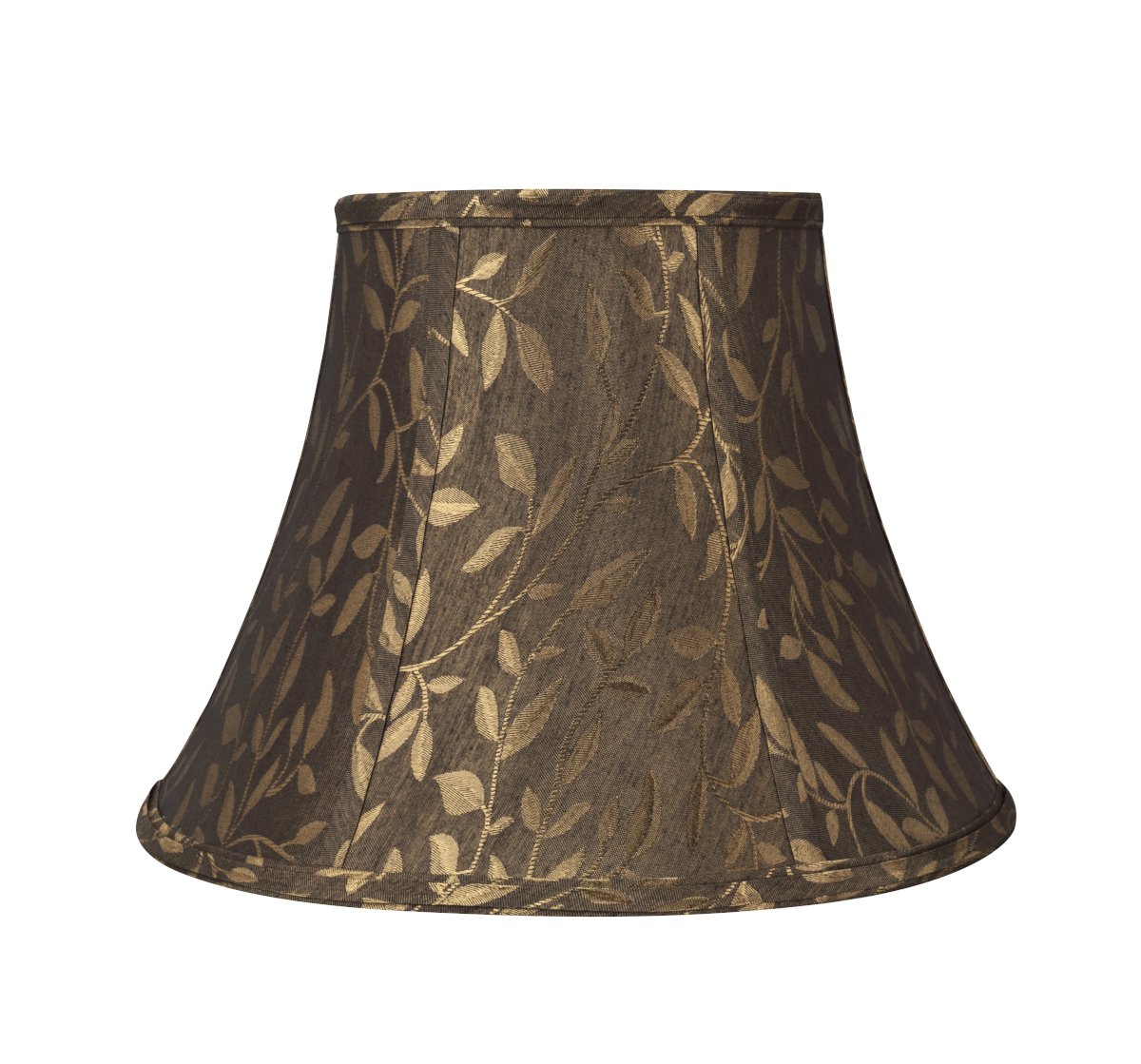 Aspen Creative 30224A Handsewn Transitional Bell Shaped Spider Construction Lamp Shade, Brown, 7" Top x 13" Bottom x 9-1/2" Slant Height
