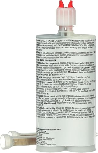 Miniatura 10 de 3M EZ Sand - Material de reparación multiusos, 05887, listo para usar, adhesivo de acabado epoxi de dos partes, cartucho de 6.75 onzas líquidas