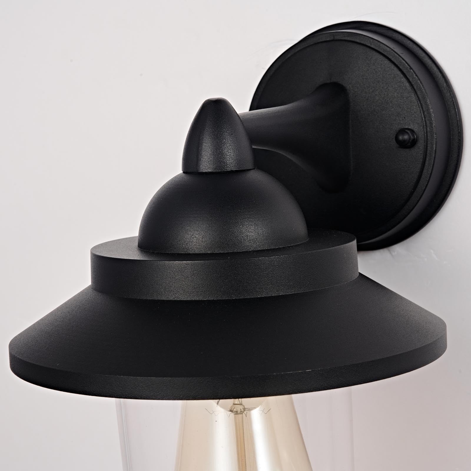 HARPER LIVING applique da esterno, lampada da parete per esterni E27 alimentata a rete con paralume trasparente, IP54 resistente alle intemperie, in alluminio pressofuso, lanterna da esterno retrò