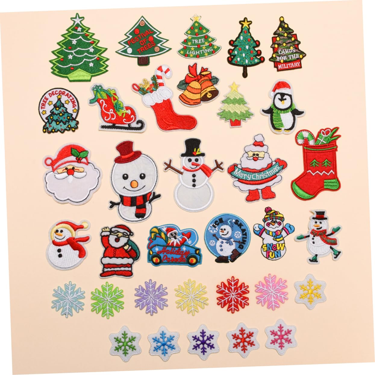 3 Sets Weihnachtliche Stickerei-patches Zum Aufnähen -applikationen Für Kleider Hüte Jeans Reparaturen 34 Stück * 3