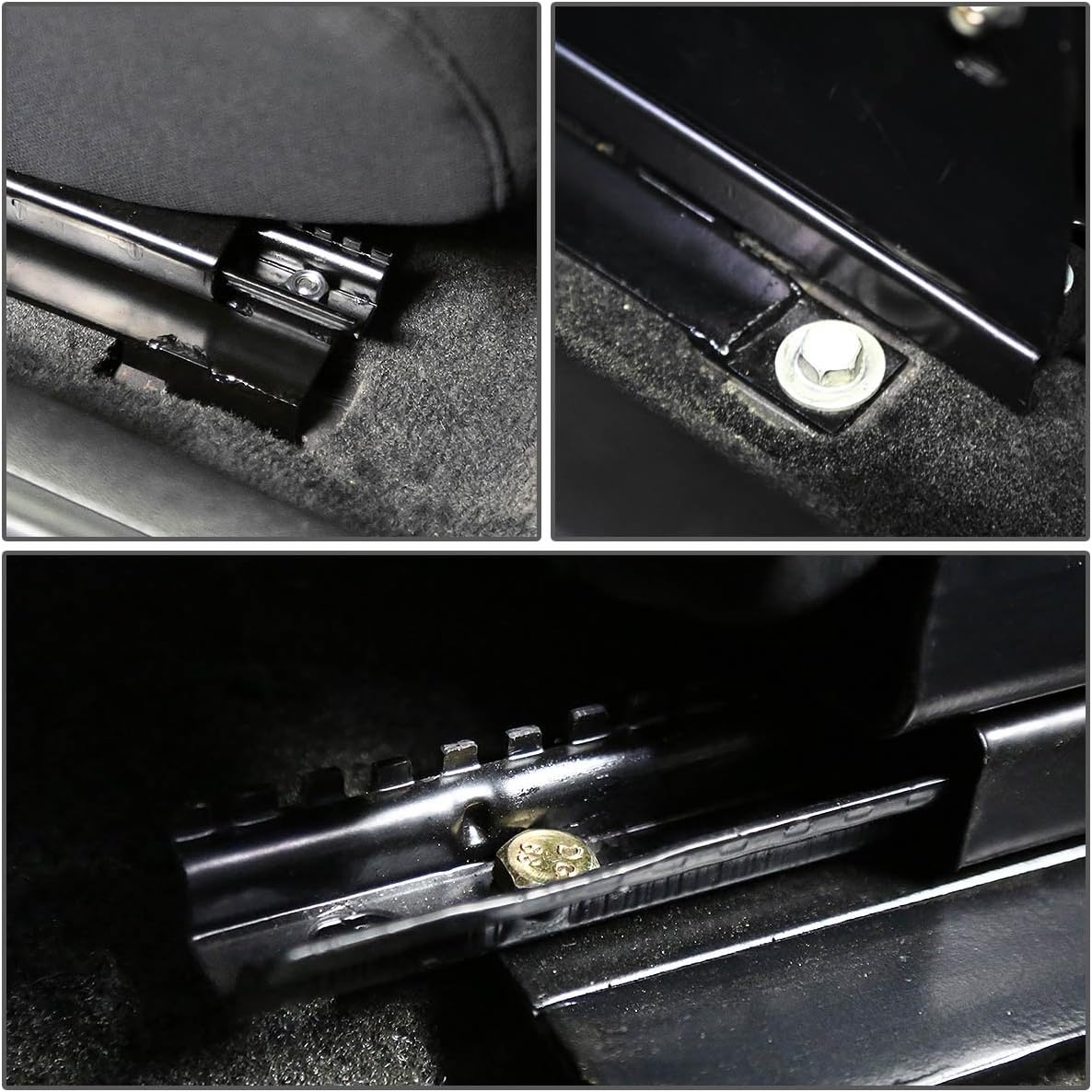 Auto Dynasty Racing Seat Bucket Bracket Compatible with 2005-2010 Chevrolet Cobalt Pontiac Pursuit G4 G5, Low Mount Rail Track, Driver and Passenger Side, Black