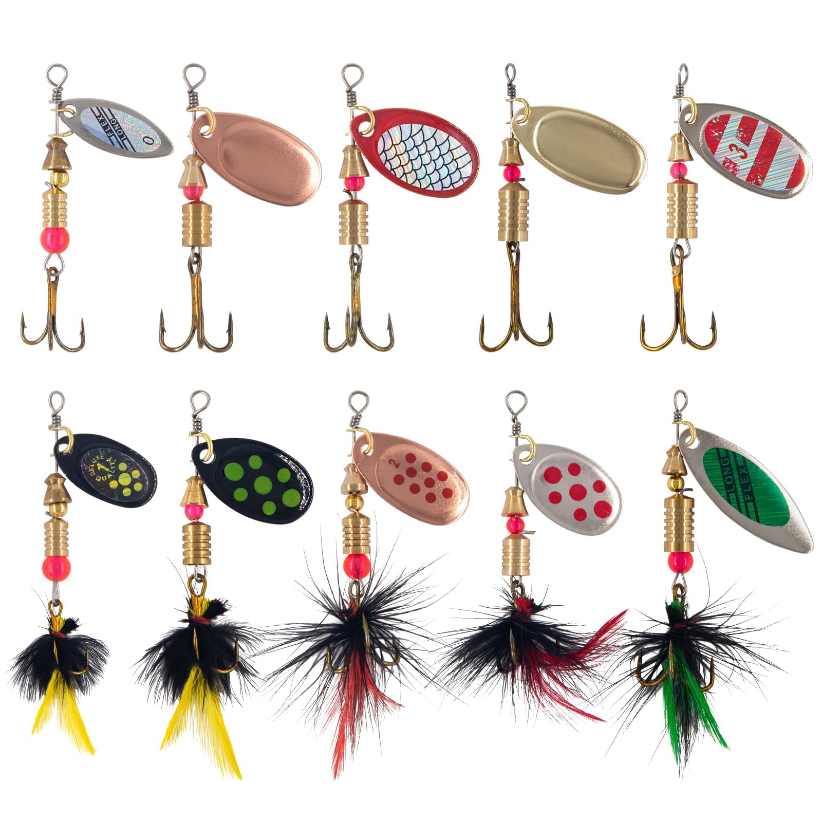 10PCS Fishing Lures Set, Reflective Spoon Lures and Spinner Fishing Lures for Outdoor Lure Fishing-image-11