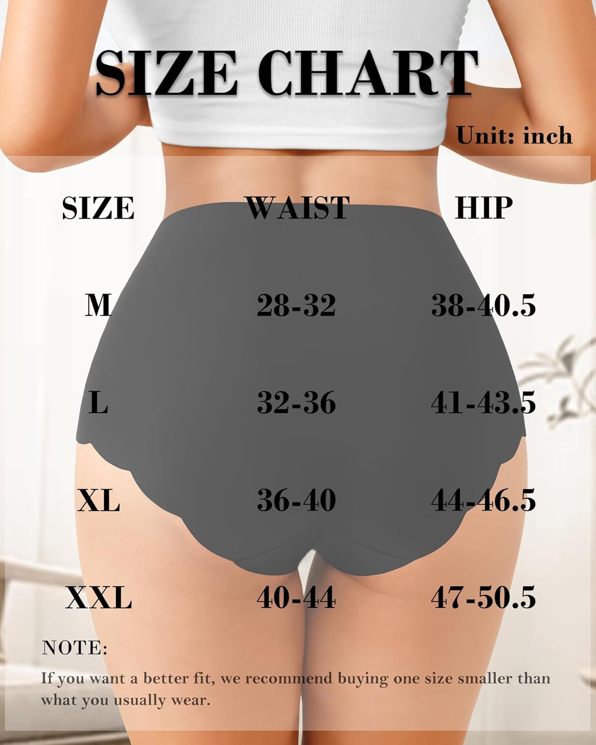ASIMOON Seamless Underwear for Women No Show High Waisted Panties Tagless Wave Edge Full Coverage Ladies Briefs Multi Pack - Image 6