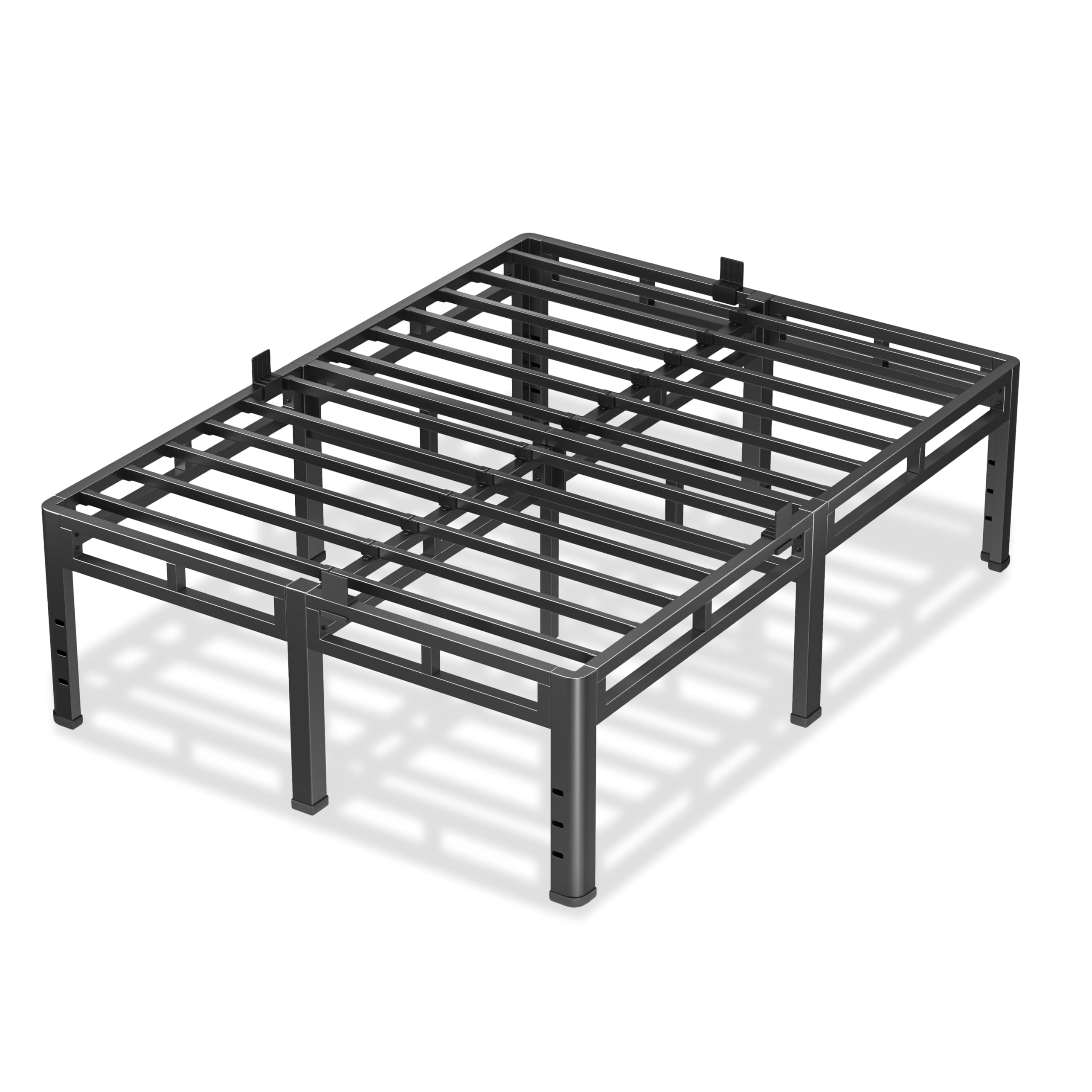NKZ 24 Inch Full Size Bed Frame, Metal Bed Frame & Box Spring 2 in 1 Platform with Round Corner Legs, 4000Lbs Heavy Duty Metal Frame, Mattress Slide