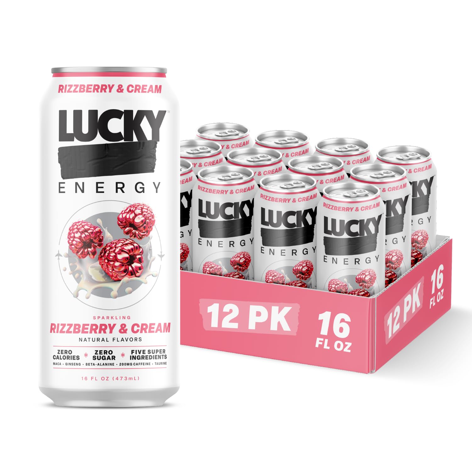 Amazon.com : Lucky Energy Sugar Free Energy Drinks, Rizzberry and