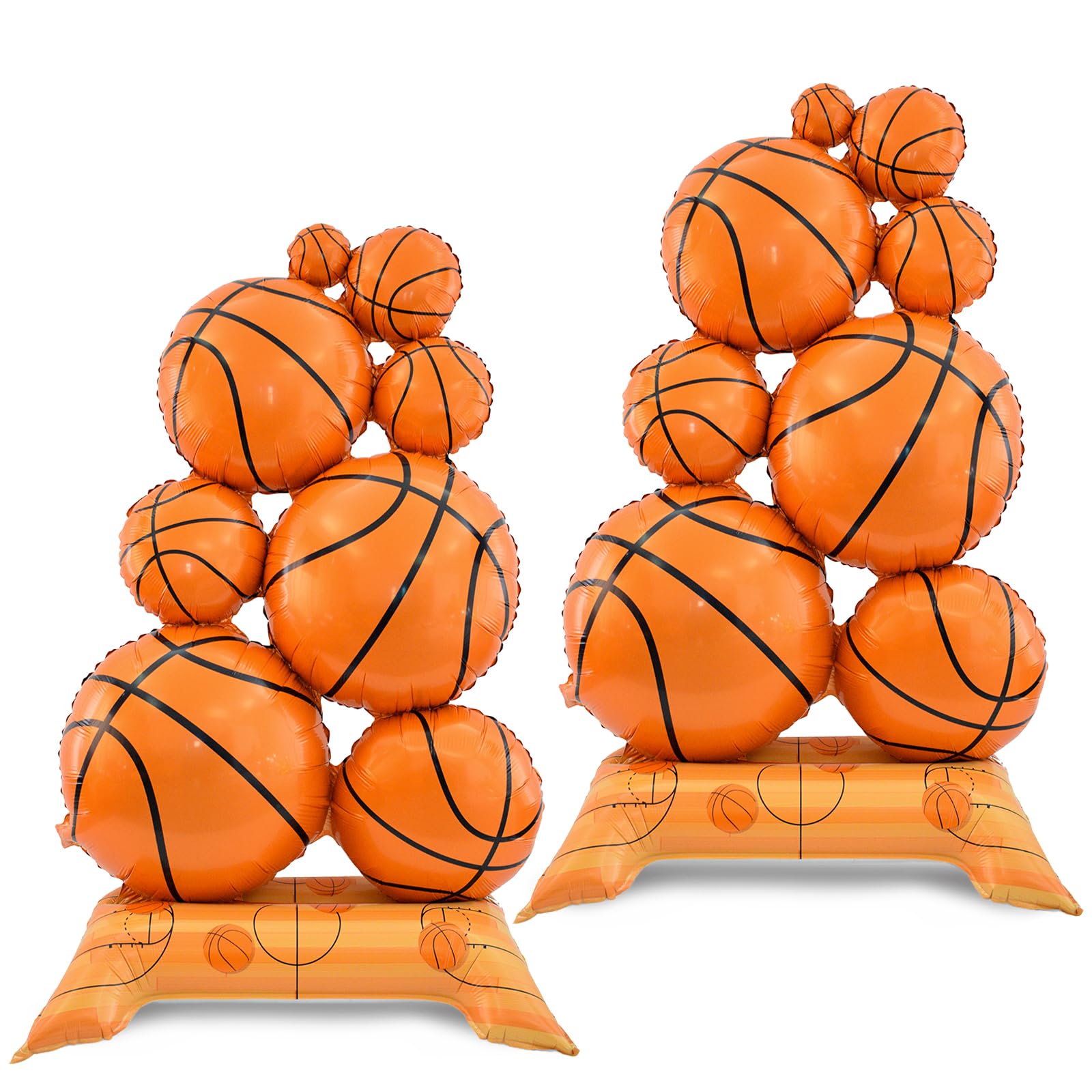 PHOGARY 2pcs Giant Basketball Balloons, Self-Standing Inflatable Basketball