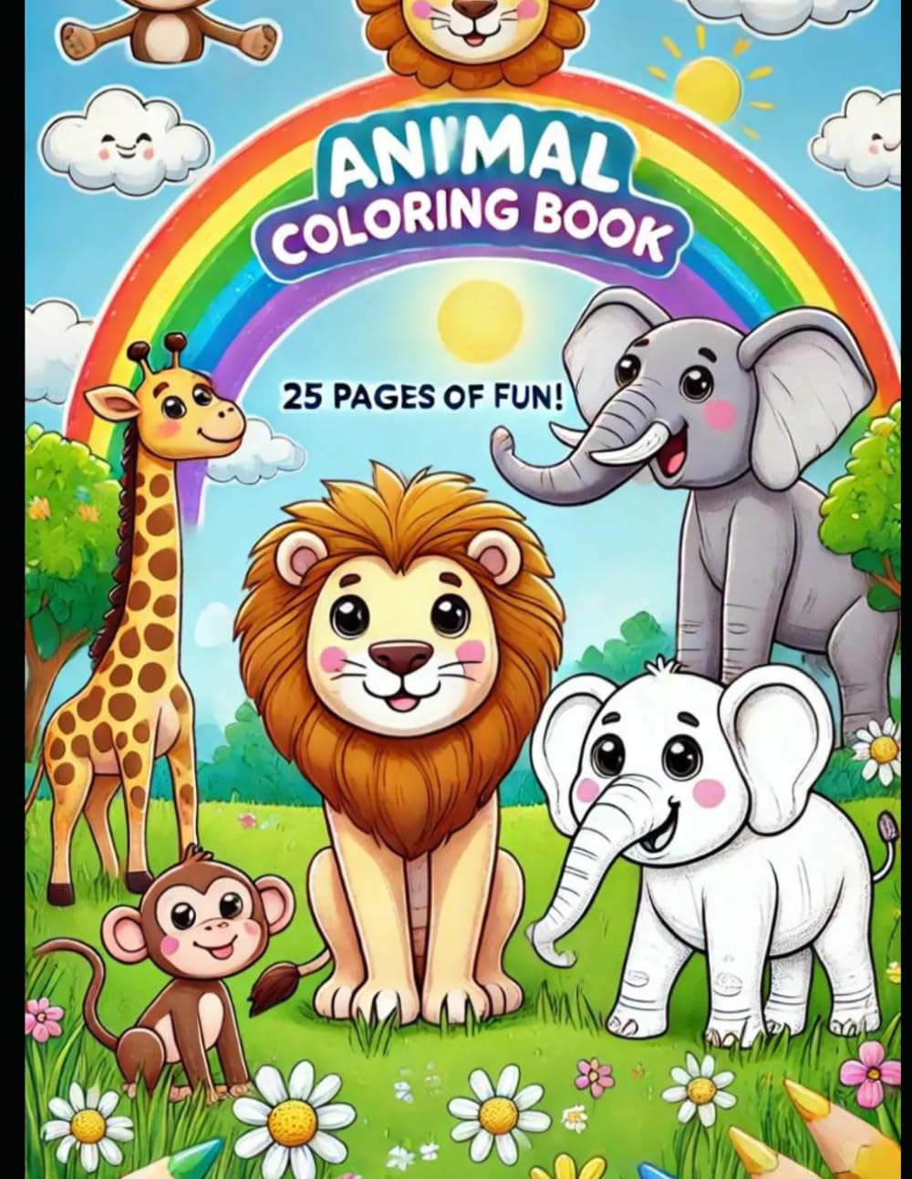 Fun Animal Coloring Book for Kids Ages 3–5: Fun and Easy Animal Coloring Pages with Bold Simple Designs for Toddlers, Preschoolers, and Kindergarten Kids