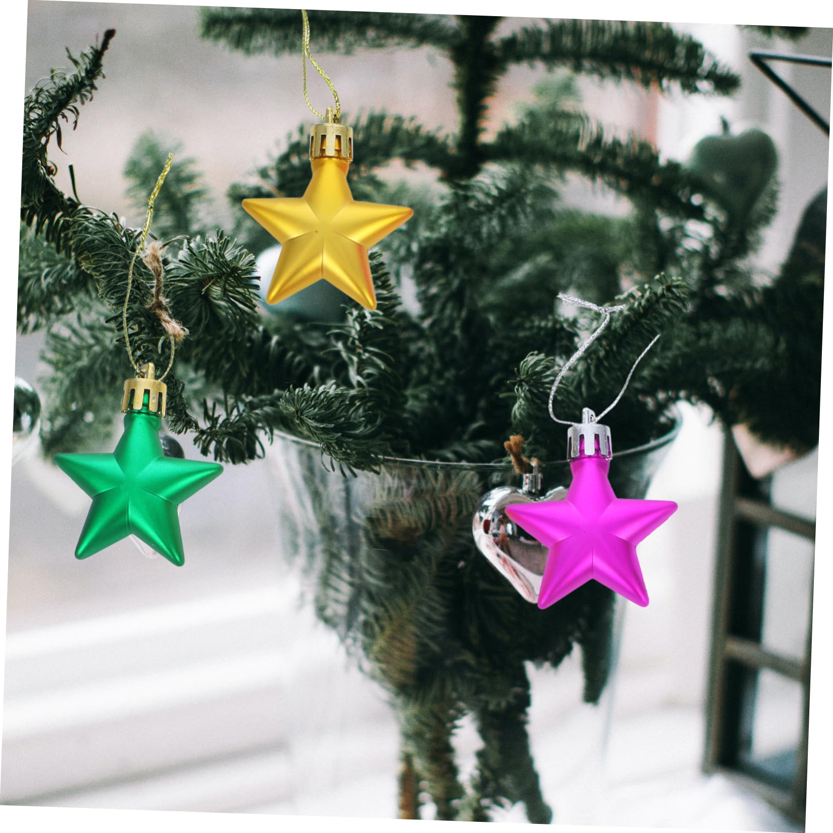 MAGICLULU 5 Set Di Decorazioni Natalizie Leggere A Forma Di Stella Per Albero Di Natale Per Decorazioni Natalizie E Per Feste 12 Pezzi * 5