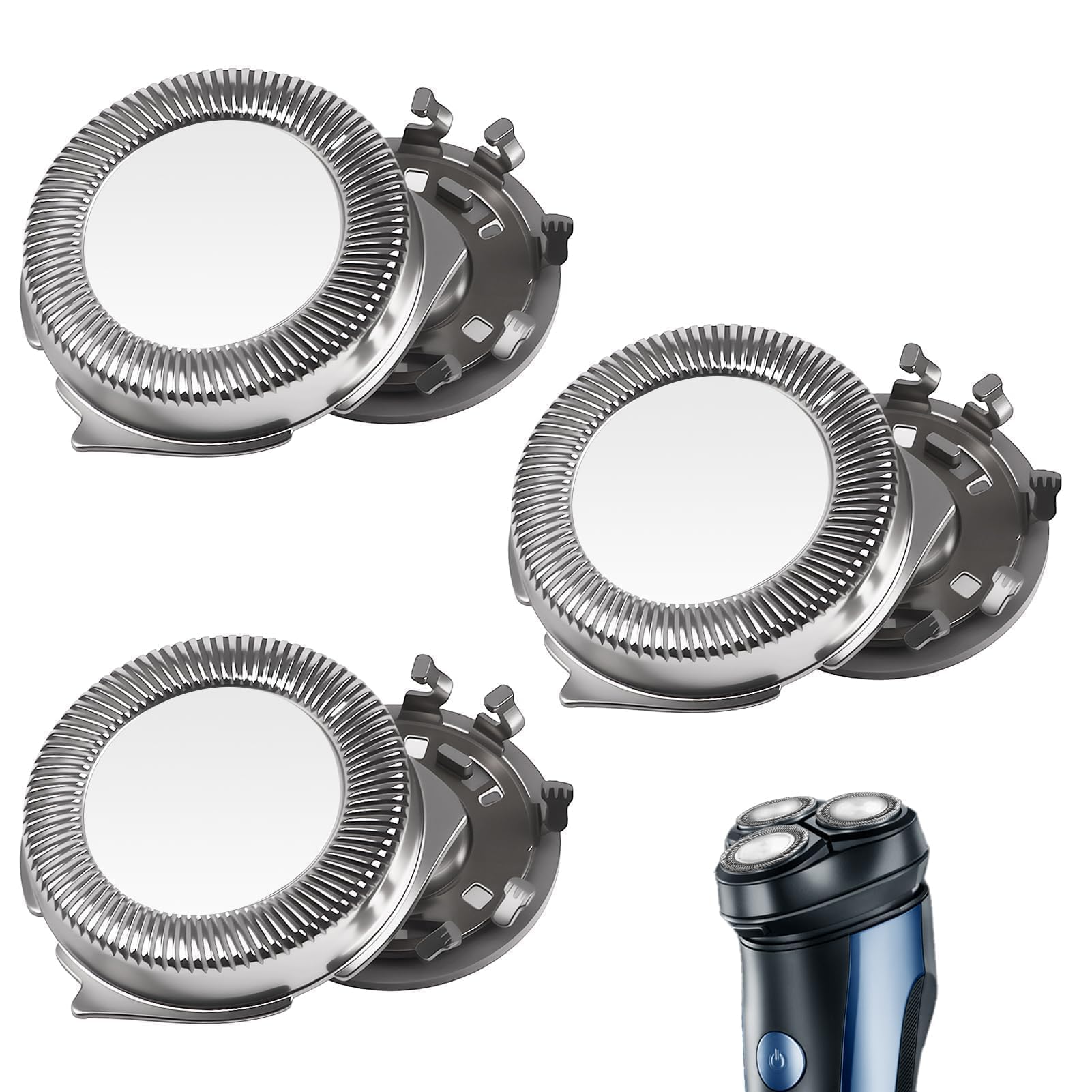 SH30/SH50 Cabezales de Recambio 3 Pcs Cabezal de Afeitado Compatible con Philips Serie para 5000/3000/2000/1000,S300/S500/S5000/XZ580/XZ5810/S1010 Sistema de Rotación 360°