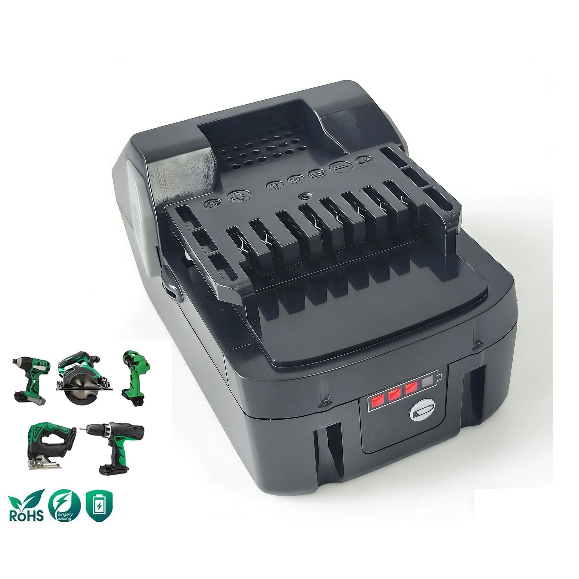 Lot de 2 batteries de rechange, 18 V, 5,0 Ah, pour Hitachi Hikoki BSL1815, BSL1815X, BSL1815S, BSL1830, BSL1830C, BSL1840, BSL1850, compatible avec 330068 335790 339782 C1850 DBAL DH18 DBL DH18DBDL