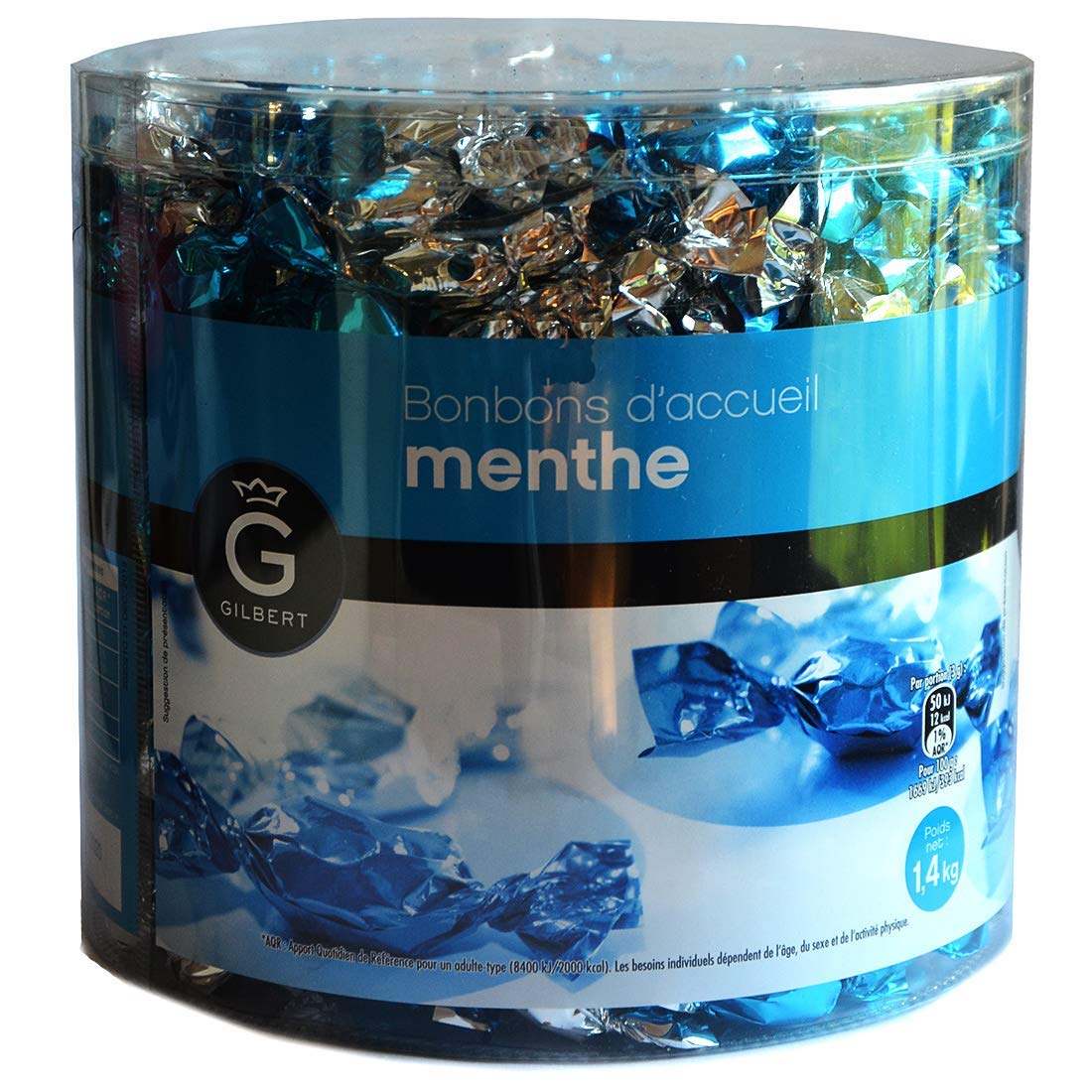 Gilbert - Juego de 2 x 1,4 kg Caramelo Menta, Mini caramelo para sala esperando, ventanilla de recepción del cliente, práctica médica de bienvenida tienda