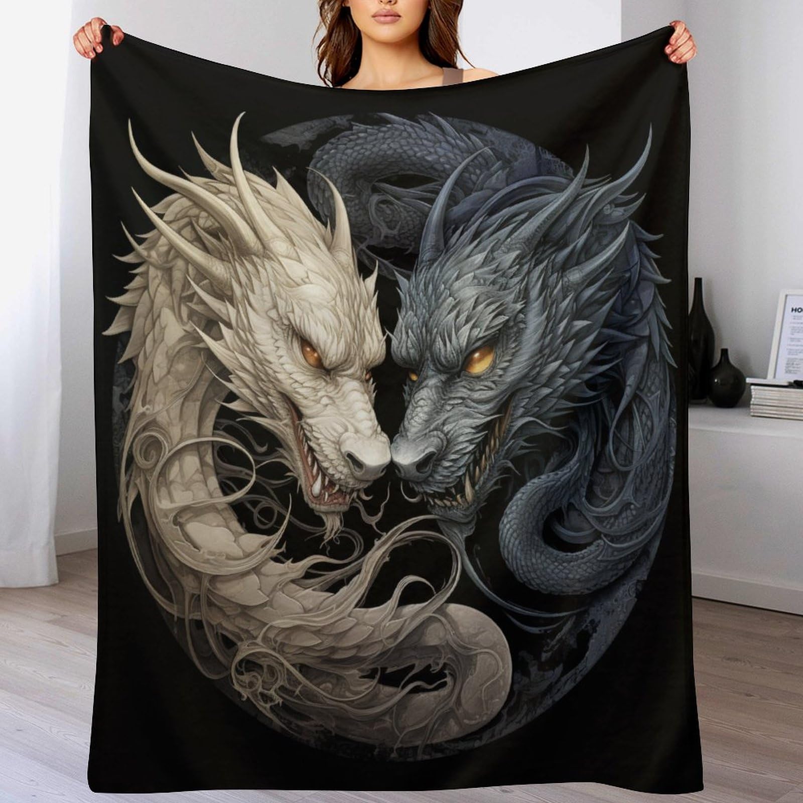Couverture dragon en flannel polaire de qualité supérieure pour lit et canapé
