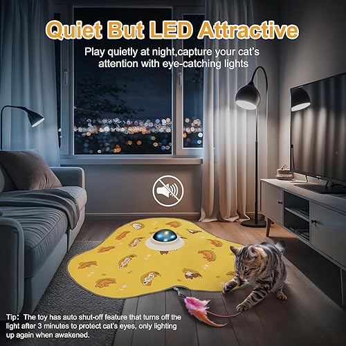 Miniatura 6 de Juguete interactivo para gatos, juguetes para gatos de interior, activado por el tacto, recargable por USB, pluma móvil, para todas las razas, gatos