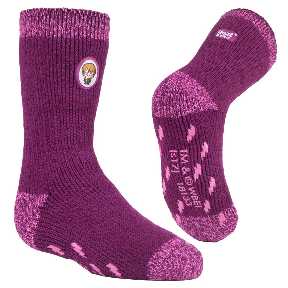 Heat Holders Girls Harry Potter - Thick Cosy Warm Winter Non Slip Harry Potter Thermal Slipper Socks With Grippers (Kids: 9-12 Uk, )