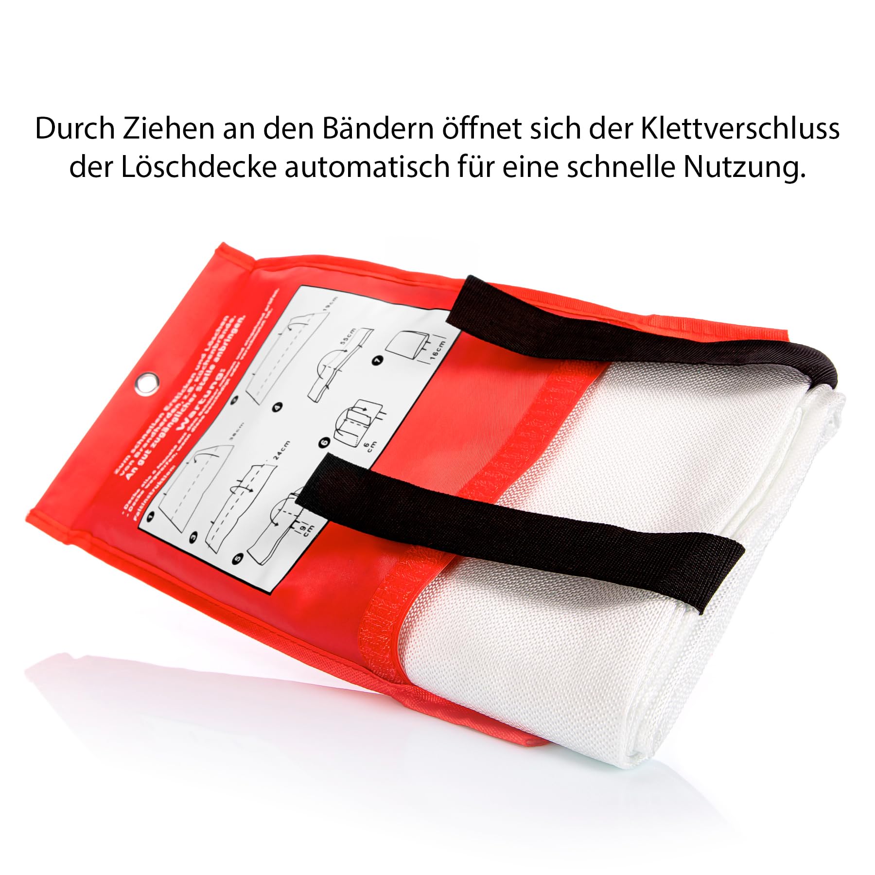 BigDean 2 Stück Löschdecke Küche für Fettbrand sofort einsetzbare XL Feuerlöschdecke DIN EN 1869:2019 geprüft – Feuerdecke auch für Grill, Auto und Camping geeignet
