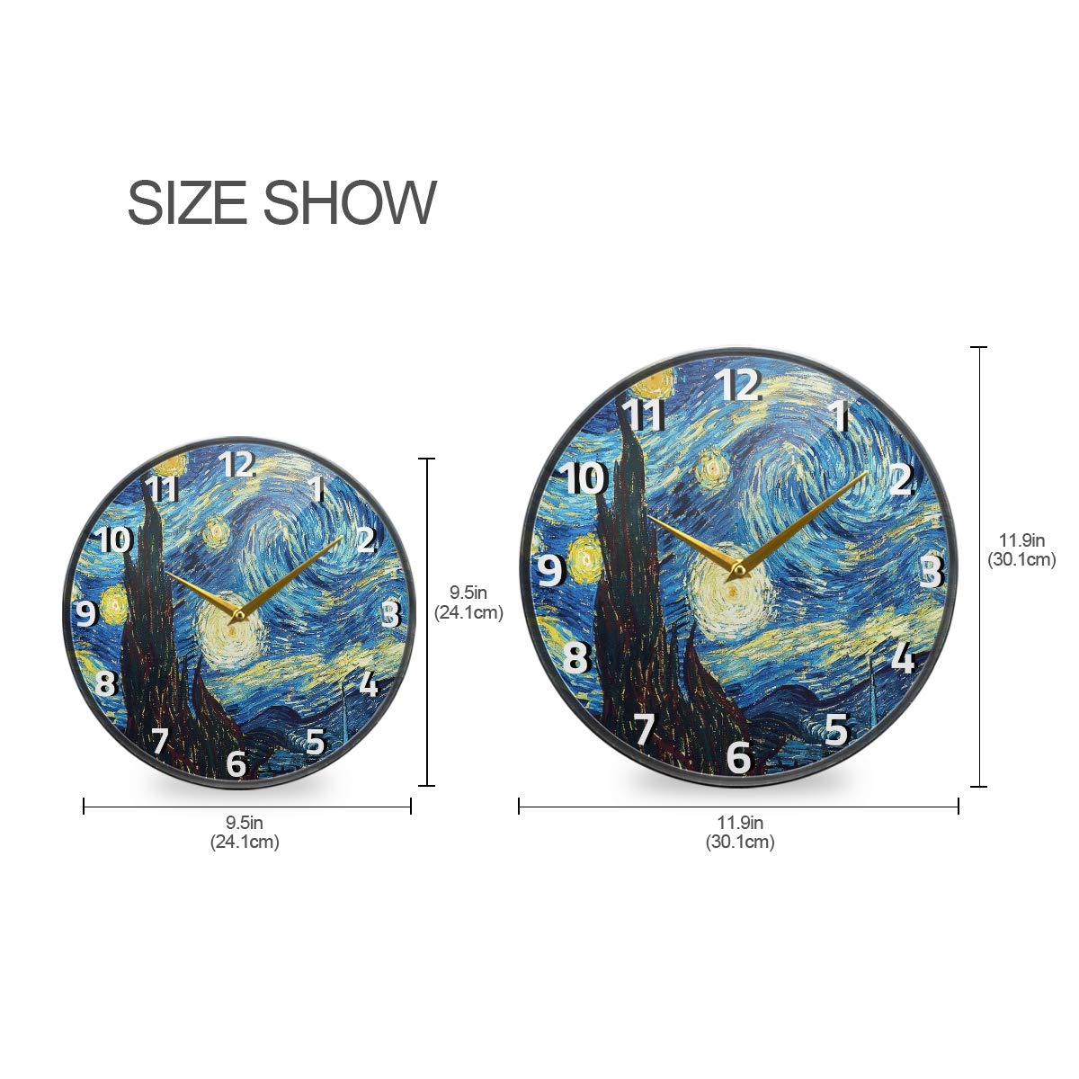 ALAZA Starry Night Sky Van Gogh Laptop Case Bag Sleeve Portable Crossbody Messenger Briefcase w/Strap Handle, 13 14 15.6 inch : ALAZA Starry Night Sky Van Gogh Wall Clock Battery
