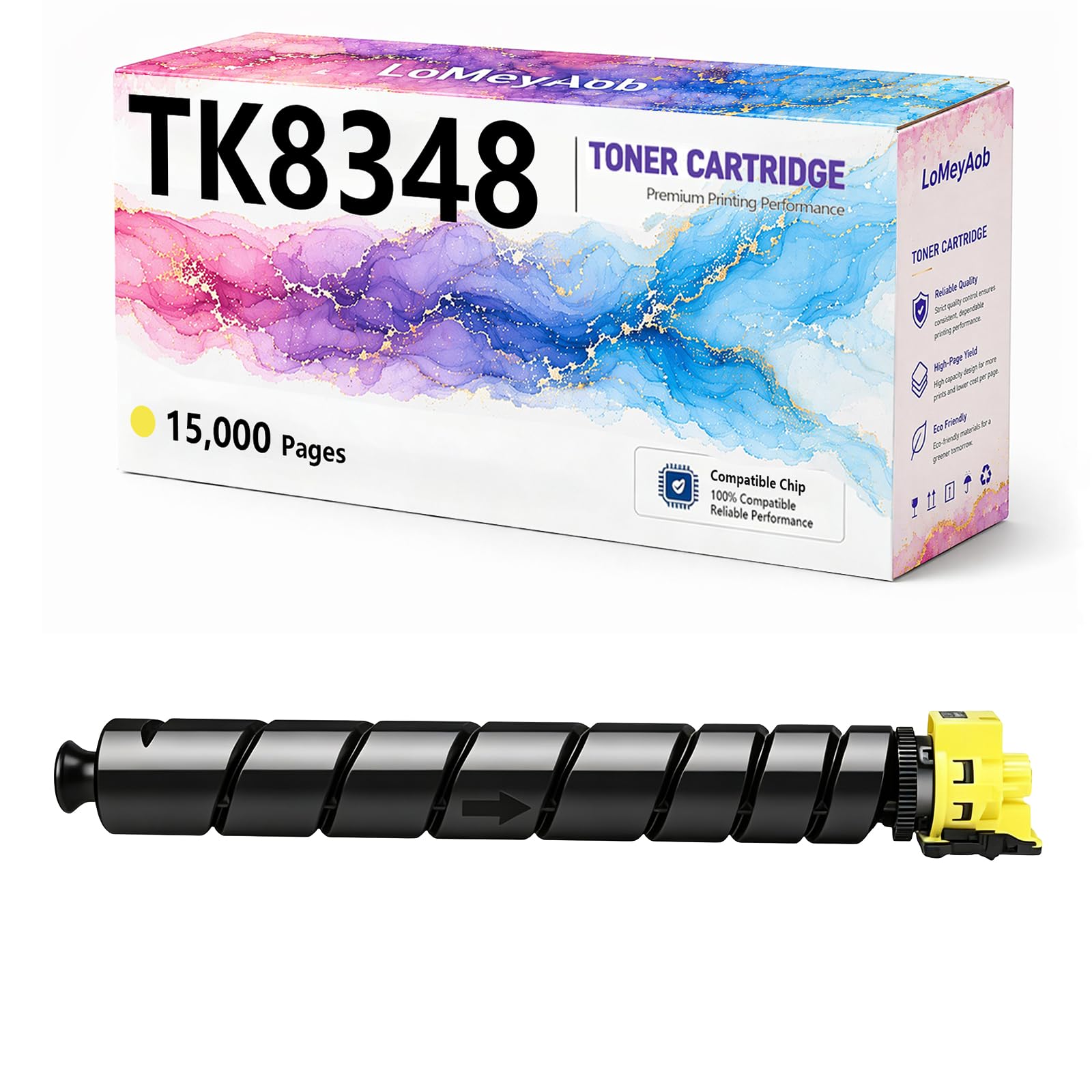 Cartuccia di toner TK8348, sostituzione ad alta resa per la stampante Kyocera LaserJet 2552ci 2553ci, colori ricchi, stampe ad alta velocità, imaging accurata, rendimenti elevati ,Yellow