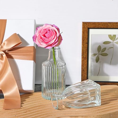 Miniatura 6 de CEWOR 12pcs Glass Bud Vase Set, Small Vases for Flowers, Clear Bud Vases for Centerpieces Mini Flower Vases in Bulk for Rustic Wedding Decorations